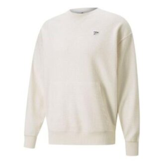 Downtown Waffle Crewneck Sweatshirt “White”