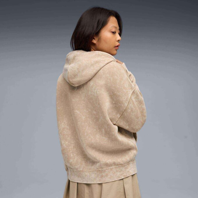 Elevated Essentials Acid Wash Women Fleece Hoodie Elevated Essentials Acid Wash Women Fleece Hoodie