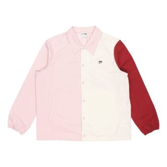 Embroidered Small Label Contrasting Colors Sports Woven Logo Jacket Pink