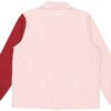 Embroidered Small Label Contrasting Colors Sports Woven Logo Jacket Pink
