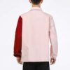 Embroidered Small Label Contrasting Colors Sports Woven Logo Jacket Pink