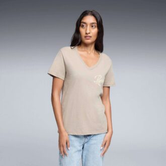Essentials Script Women V-Neck Tee
