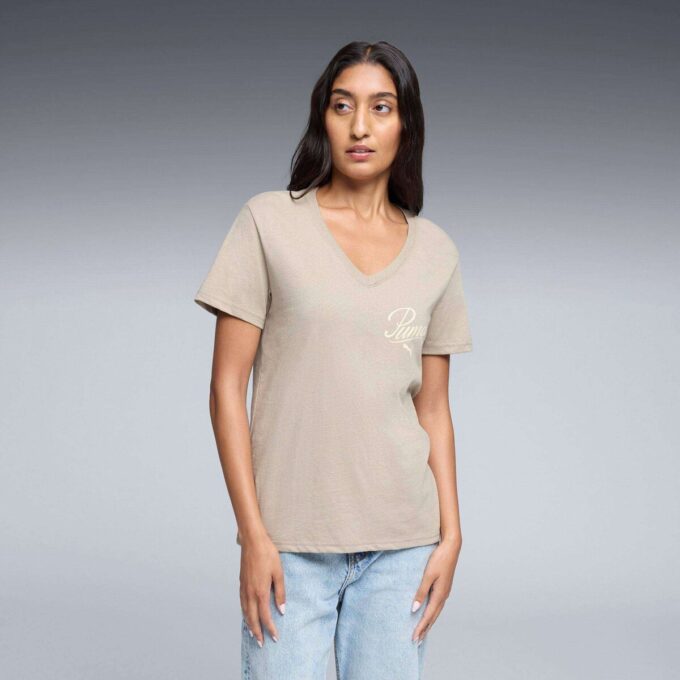 Essentials Script Women V-Neck Tee Essentials Script Women V-Neck Tee