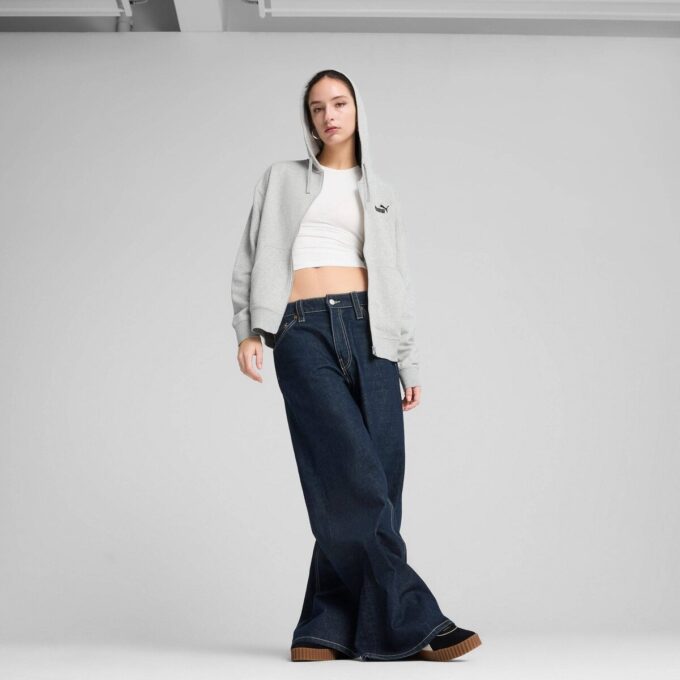 Essentials Small No. 1 Logo French Terry Women Comfort Full-Zip Hoodie Essentials Small No. 1 Logo French Terry Women Comfort Full-Zip Hoodie