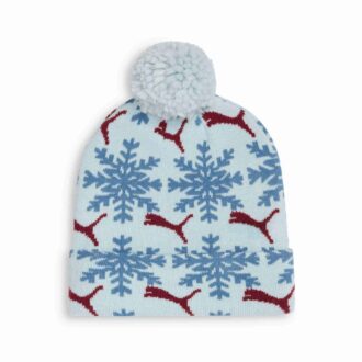 Fair Isle Winter Pom Pom Snowflake Beanie