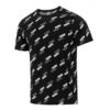 Full Print Logo Round Neck Breathable Round Neck Short Sleeve Black