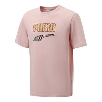 Funny Logo Printing Sports Round Neck Short Sleeve Pink Red