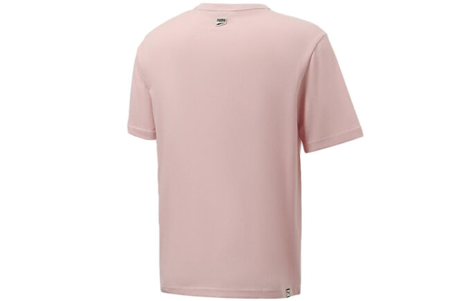 Funny Logo Printing Sports Round Neck Short Sleeve Pink Red