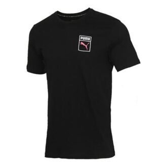 Graphic Box Logo Printed Short Sleeve TEE Men Black