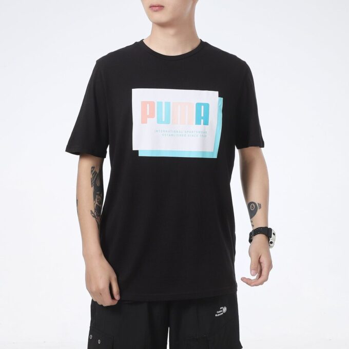 Graphic Print Regular Fit T-Shirt “Black”
