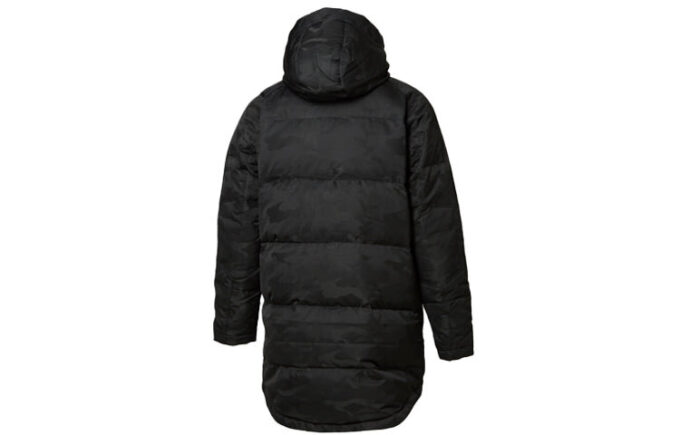 Hoodie Down Coat Solid Jacket “Black”