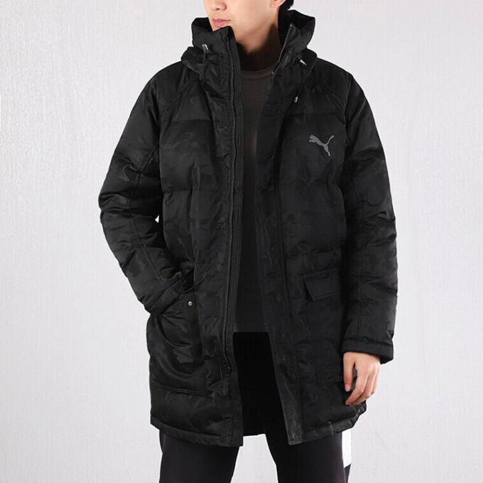 Hoodie Down Coat Solid Jacket “Black”