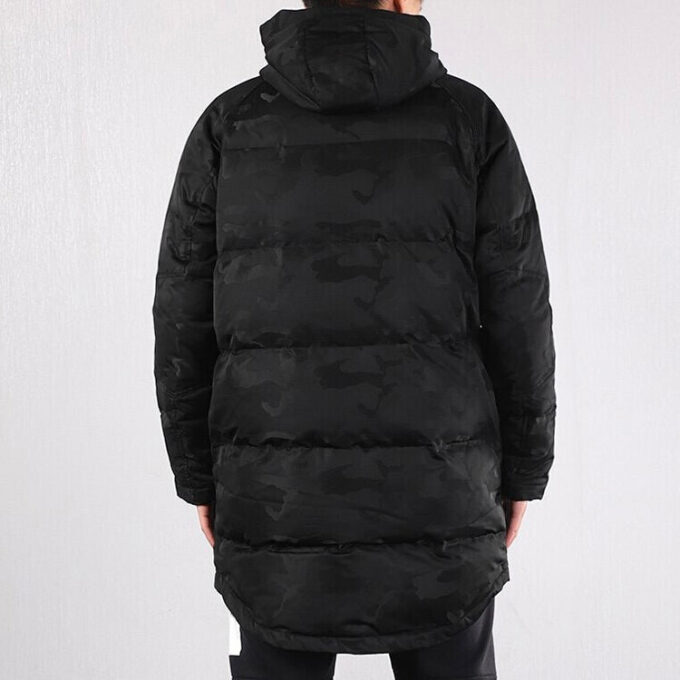 Hoodie Down Coat Solid Jacket “Black”