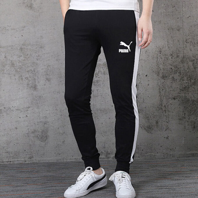 Iconic T7 Track Pants “Black White”