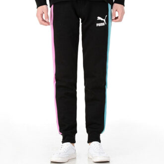 Iconic T7 Track Pants “Black White Blue”