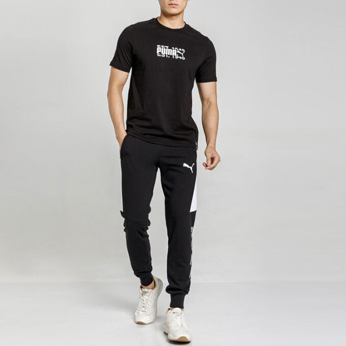 Intl Tee Subject Printing Round Neck Short Sleeve Black