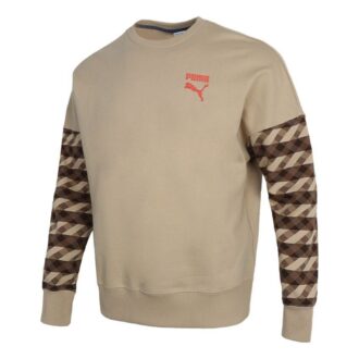 Kontrast Crew Neck Sweater “Brown Black Red”