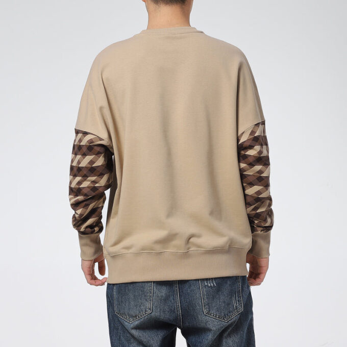 Kontrast Crew Neck Sweater “Brown Black Red”
