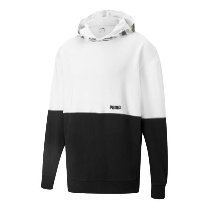 Kontrast Hoodie “White Black”