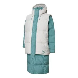 Layer Down Jacket “Teal White”
