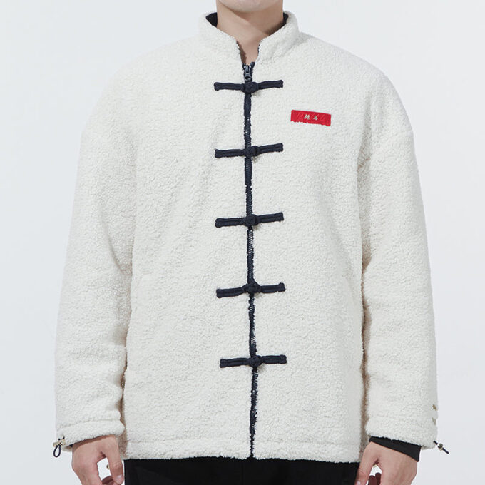 limited CNY Yott Stand Collar logo Jacket White