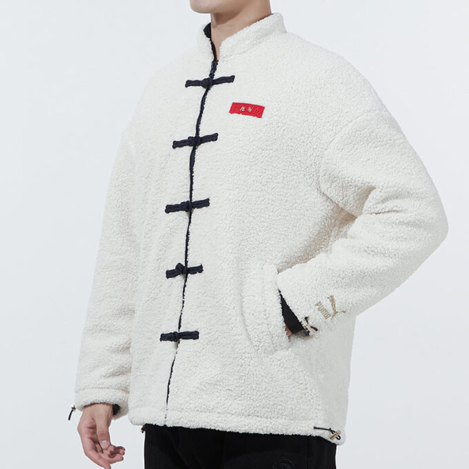 limited CNY Yott Stand Collar logo Jacket White