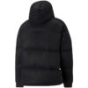 Logo MMQ Faux Leather Down Jacket “Black”