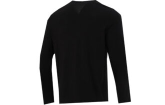Logo Print Training Sports Breathable Round Neck Long sleeve T Shirt Men s Black