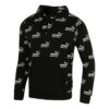 Logo Printed Casual Sports Hooded Sweater Men”s Black