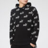 Logo Printed Casual Sports Hooded Sweater Men”s Black