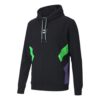 logo Printed Pullover Hooded Fleece Men Black