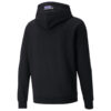 logo Printed Pullover Hooded Fleece Men Black