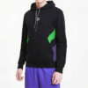 logo Printed Pullover Hooded Fleece Men Black