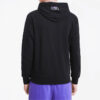 logo Printed Pullover Hooded Fleece Men Black