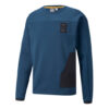 Logo Round Neck Long Sleeves Pullover Navy Blue
