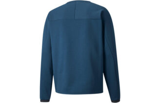 Logo Round Neck Long Sleeves Pullover Navy Blue