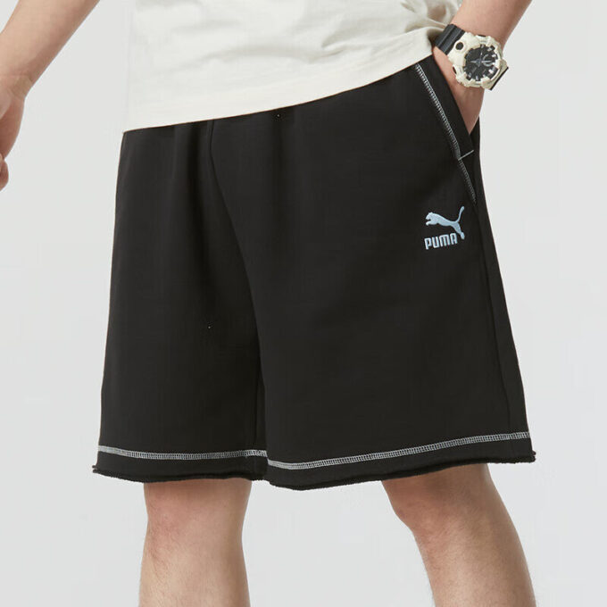 Logo Shorts “Black with White Stitching”