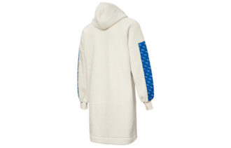 Long Fleece Jacket “White Blue”