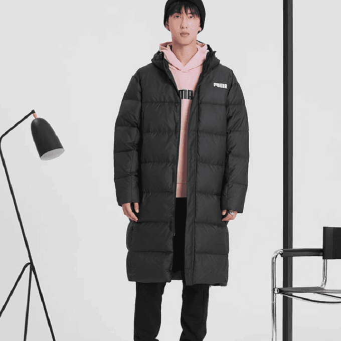 Long Oversized Down Coat “Black White”