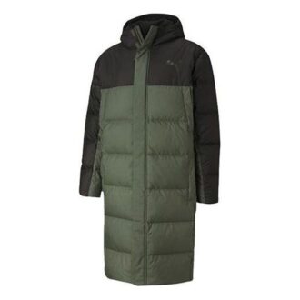 Long Oversized Down Jacket “Green Black”