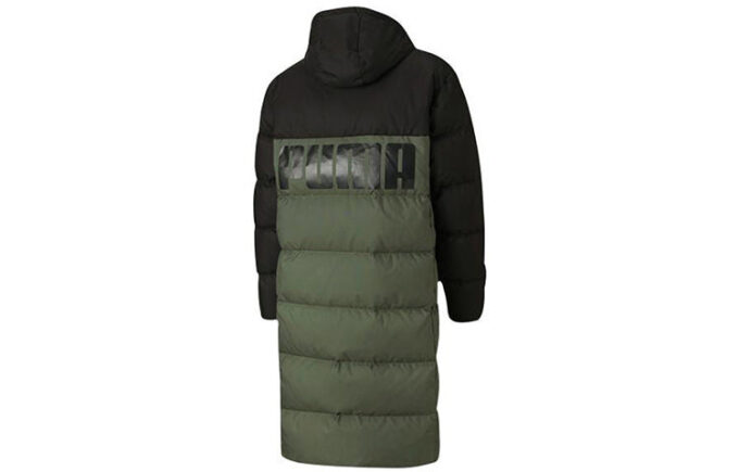 Long Oversized Down Jacket “Green Black”