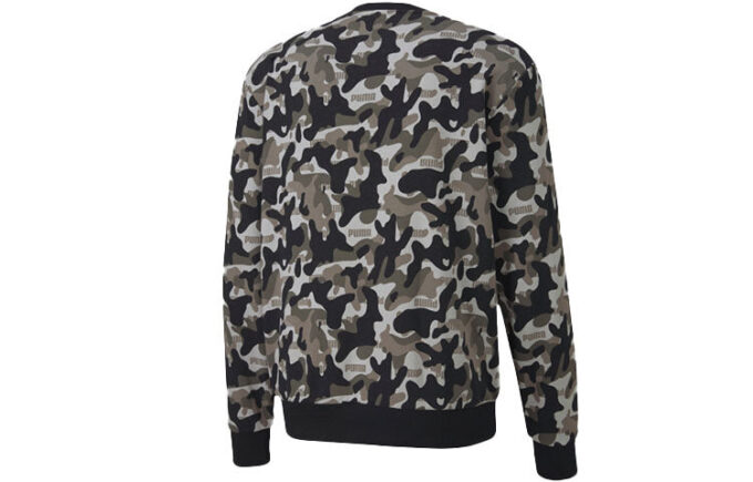 Long Sleeve Crew Neck Pullover “Black Camo”