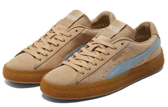 Maison Kitsune x Suede Crepe “Travertine Chambray Blue”