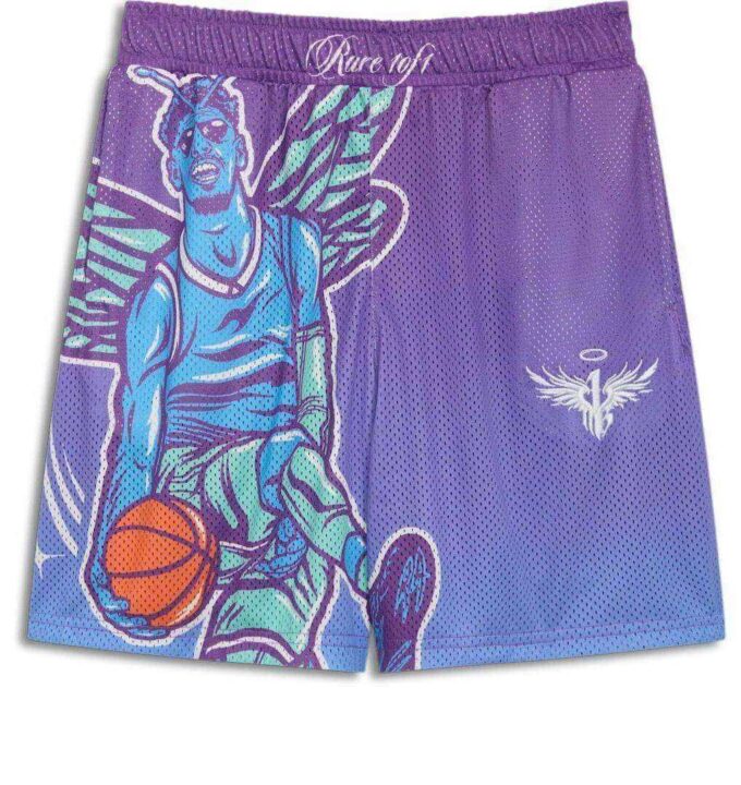 MELO Charlotte Graphic Basketball Shorts “Purple Glimmer”