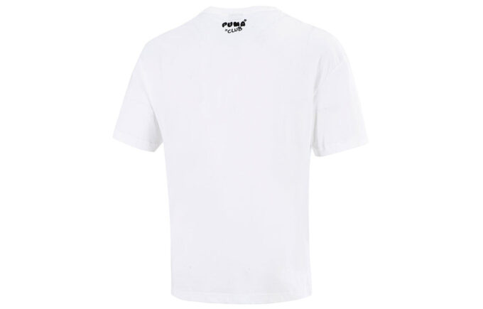 Men”s PUMA Funny Printing Sports Round Neck Short Sleeve White