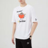 Men”s PUMA Funny Printing Sports Round Neck Short Sleeve White