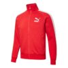 Men”s PUMA Logo Pattern Zipper Knit Jacket Red