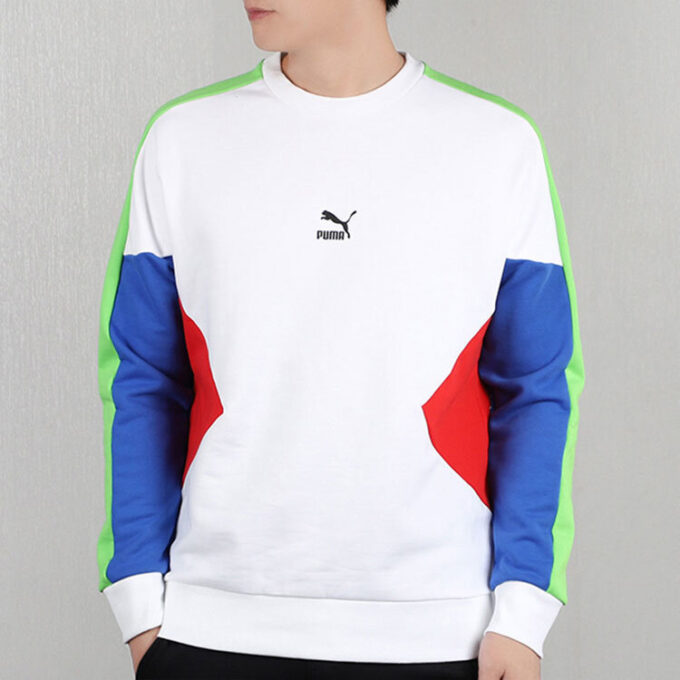 Men”s PUMA TFS Crew Round Neck Pullover White