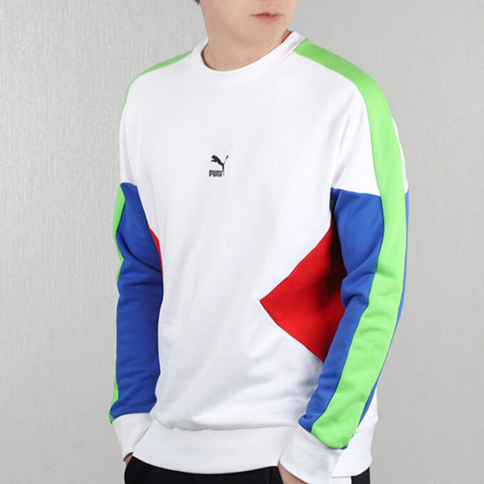 Men”s PUMA TFS Crew Round Neck Pullover White