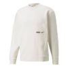 Men”s PUMA Winterized Crew Logo Solid Color Fleece Lined Sports Knit Round Neck Pullover White